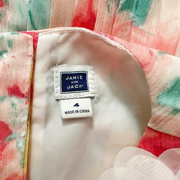 Janie & Jack | Floral Chiffon Dress (4) - Picture 6 of 7